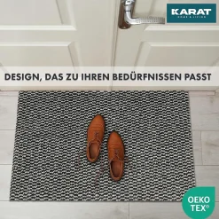 Paillasson Mélange, Tapis de Porte pour l'entrée, label OEKO-TEX standard 100, Noir et Blanc, 200 x 250 cm