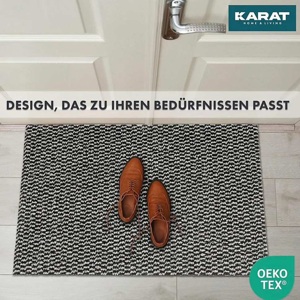 Paillasson Mélange, Tapis de Porte pour l'entrée, label OEKO-TEX standard 100, Noir et Blanc, 200 x 250 cm