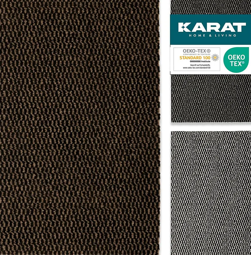 Paillasson Mélange, Tapis de Porte pour l'entrée, label OEKO-TEX standard 100, Noir/Marron, 200 x 100 cm