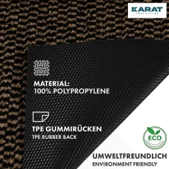 Paillasson Mélange, Tapis de Porte pour l'entrée, label OEKO-TEX standard 100, Noir/Marron, 200 x 100 cm