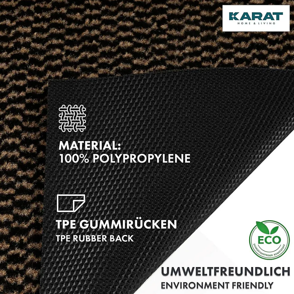 Paillasson Mélange, Tapis de Porte pour l'entrée, label OEKO-TEX standard 100, Noir/Marron, 200 x 100 cm