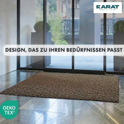 Paillasson Mélange, Tapis de Porte pour l'entrée, label OEKO-TEX standard 100, Noir/Marron, 200 x 100 cm