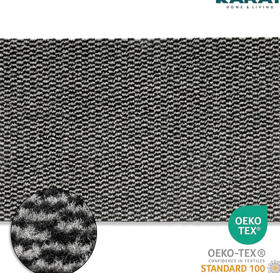 Paillasson Mélange, Tapis de Porte pour l'entrée, label OEKO-TEX standard 100, Noir et Blanc, 200 x 500 cm