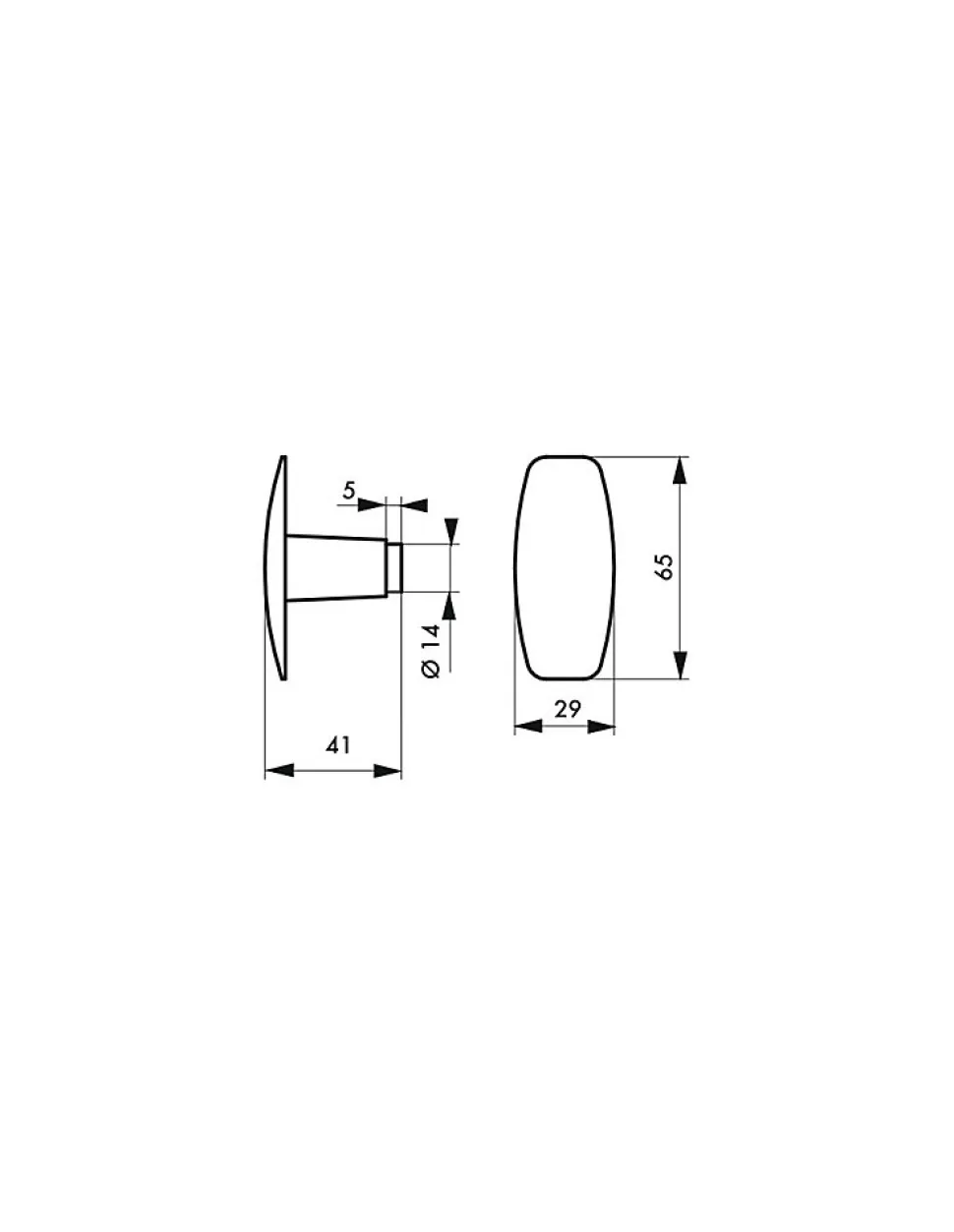 Paire de boutons pour porte, carré 6mm, 1 portée, argent - THIRARD