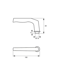 Paire de béquilles Alsace pour porte, carré 8mm, 1 portée, argent - THIRARD