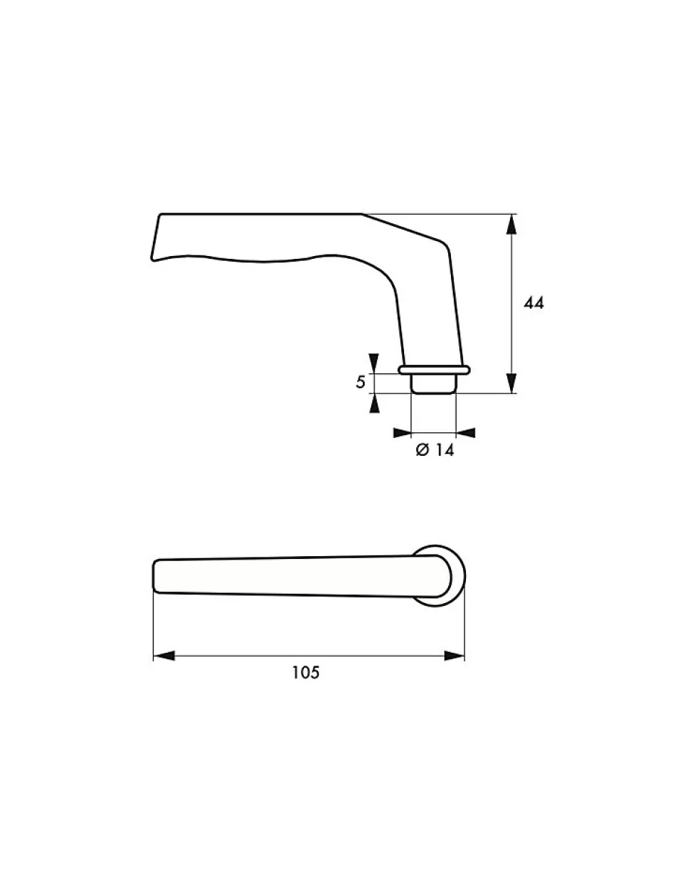 Paire de béquilles Alsace pour porte, carré 8mm, 1 portée, argent - THIRARD