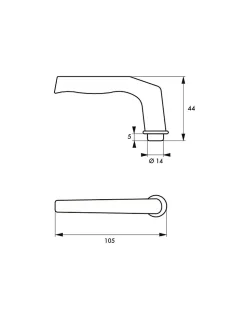Paire de béquilles Alsace pour porte, carré 8mm, 2 portées, argent - THIRARD