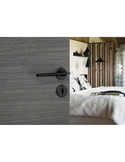 Paire de béquilles Boston pour porte, carré 7mm, noir mat - THIRARD