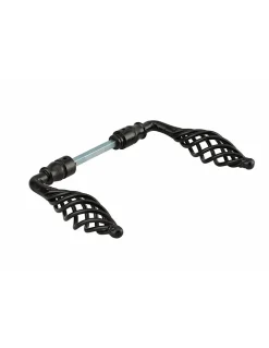 Paire de béquilles double fil torsadé pour porte, carré 6x100mm, 1 portée, noir - THIRARD