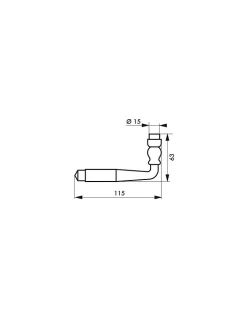 Paire de béquilles fil torsadé pour porte, carré 7 x 70mm, fourreau adaptateur 8mm, laqué noir - THIRARD