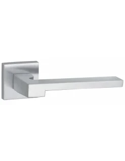 Paire de béquilles Ginevra pour porte, carré 7mm, chromé satiné - THIRARD