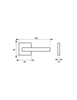Paire de béquilles Ginevra pour porte, carré 7mm, chromé satiné - THIRARD