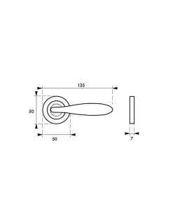 Paire de béquilles Luxor pour porte, carré 7mm, chromé brillant - THIRARD