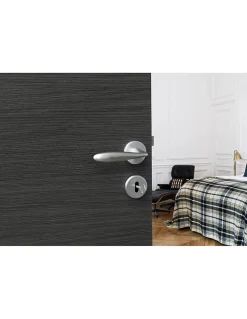 Paire de béquilles Luxor pour porte, carré 7mm, chromé satiné - THIRARD