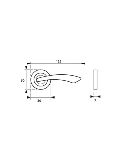 Paire de béquilles Maxima pour porte, carré 7mm, chromé brillant - THIRARD