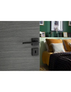 Paire de béquilles Modena pour porte, carré 7mm, noir mat - THIRARD