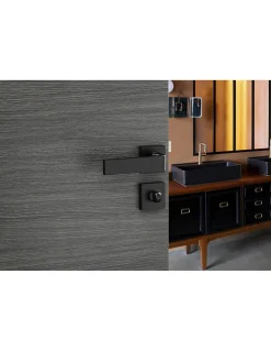 Paire de béquilles Monza pour porte, carré 7mm, noir mat - THIRARD