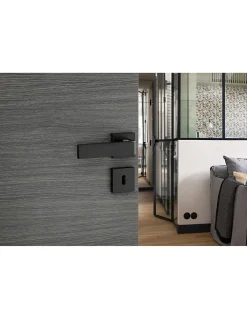 Paire de béquilles Monza pour porte, carré 7mm, noir mat - THIRARD