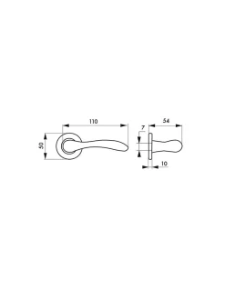 Paire de béquilles pour porte, carré 7mm, nickelé satiné - THIRARD
