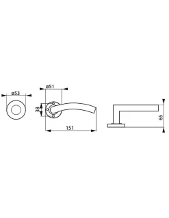 Paire de béquilles pour porte, carré 7x110mm, inox - THIRARD