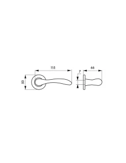 Paire de béquilles pour porte, carré 7mm, laitonnée, ressort de rappel - THIRARD
