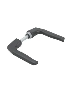 Paire de béquilles pour porte, carré 7mm, 1 portée, noir - THIRARD