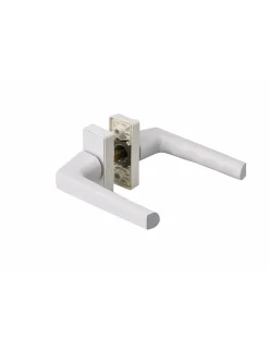 Paire de béquilles pour porte, carré 7mm avec fourreau 7 à 8mm fourni, laqué blanc - THIRARD