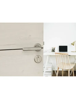 Paire de béquilles Solis pour porte, carré 7mm, nickel satiné - THIRARD