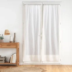 Paire de panneaux droits passe-tringle 2 x 70 x 200 cm Effet lin tissé Norine