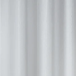 Paire de petits voilages droits en étamine rayée (60x120 cm - Blanc)