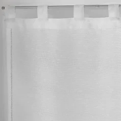 Paire de Petits voilages Droits à Passants (60x120 cm - Blanc)