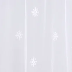 Paire de petits voilages motif flocons (60x120 cm - Blanc)