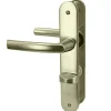 Paire de poignée porte toilette champagne aluminium à condamnation avec voyant 234 mm Bricard