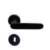 Paire de Poignées "A JOE" KLOSE besser sur Rosaces Rondes ALUMINIUM Noire - Trou petite clé