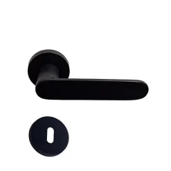Paire de Poignées "A JOE" KLOSE besser sur Rosaces Rondes ALUMINIUM Noire - Trou petite clé