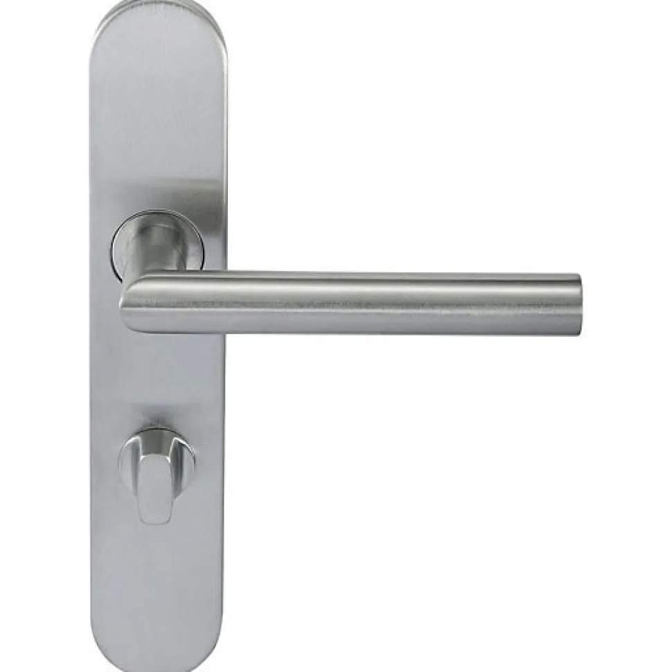 Paire de Poignées de porte KLOSE besser Inox 304 sur Plaque "Noémie vif" - Condamnation sans voyant