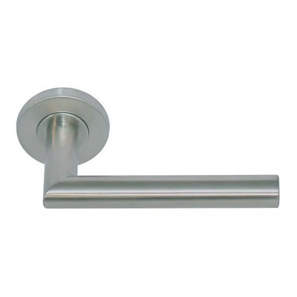 Paire de Poignées de porte sur Rosaces Rondes " Elsa Angle Vif " inox 304 KLOSE BESSER - Sans rosaces de fonction