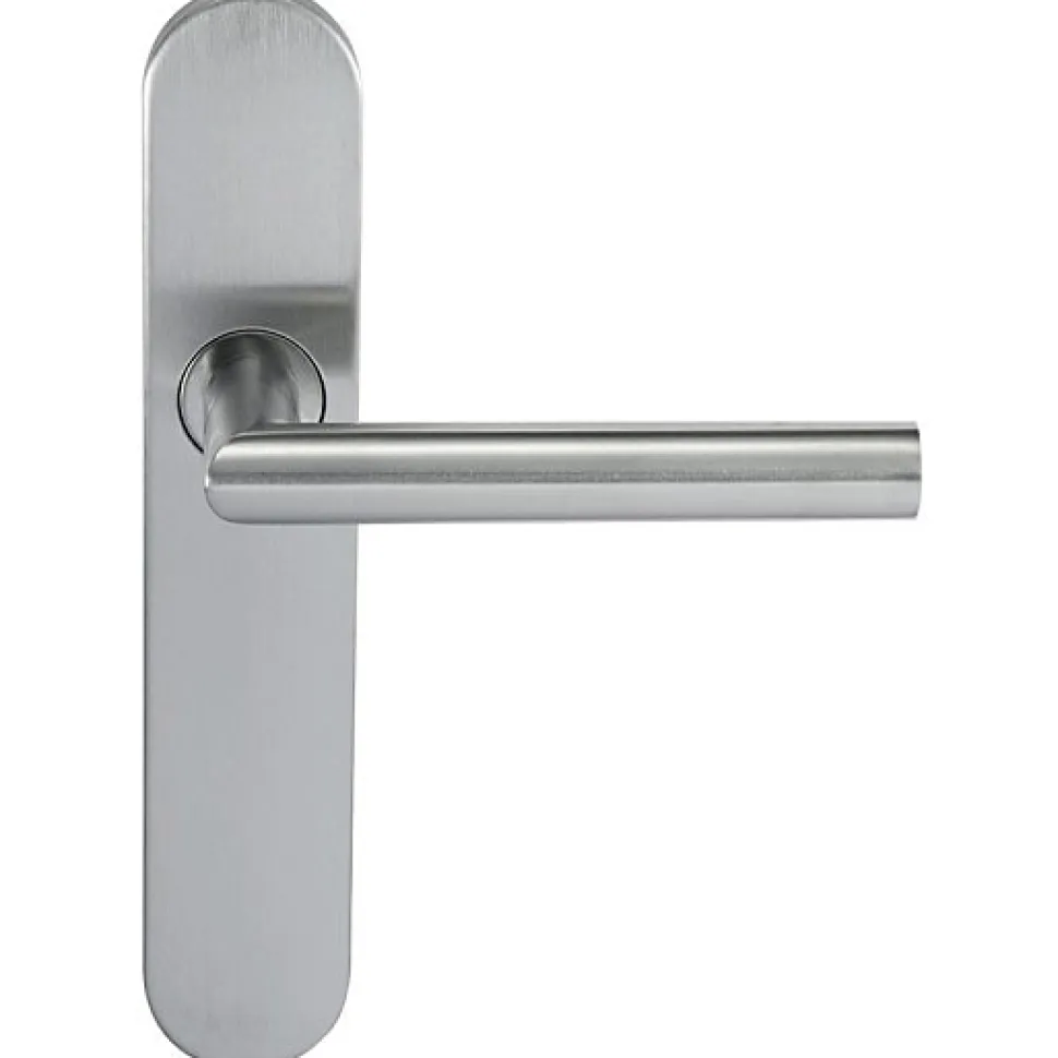 Paire de Poignées de porte KLOSE besser Inox 304 sur Plaque "Noémie vif" - Bec de cane