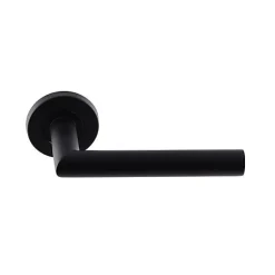 Paire de Poignées de Porte KLOSE besser Inox " ElsaN Noir Black Matt " Angle Vif - Sans rosaces de fonction