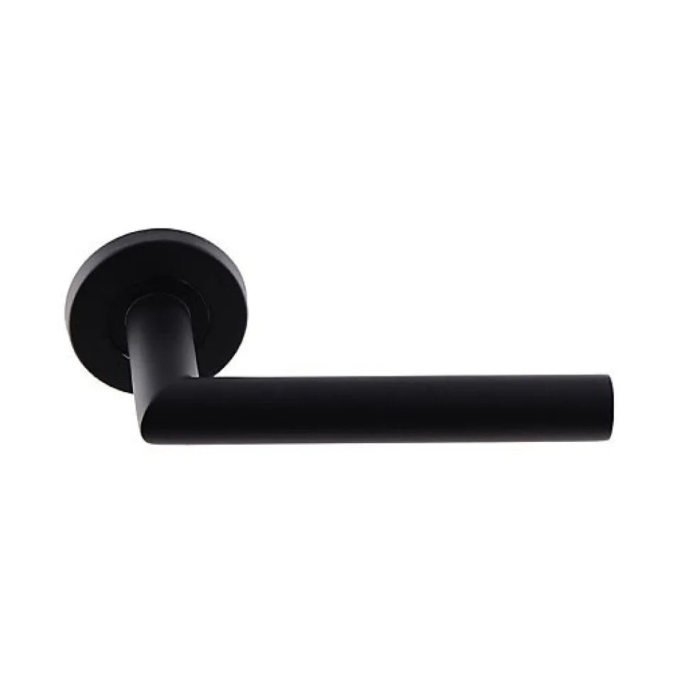 Paire de Poignées de Porte KLOSE besser Inox " ElsaN Noir Black Matt " Angle Vif - Sans rosaces de fonction