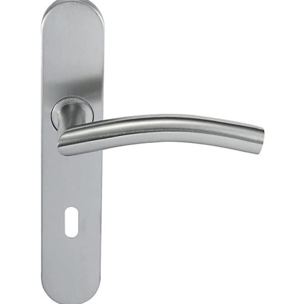 Paire de Poignées de porte KLOSE besser Inox 304 sur Plaque "Romy Vague" - Trou petite clé