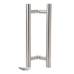 Paire de Poignées de Tirage / Bâton Maréchal - 1800 mm - "Oblique"- Inox 316 .