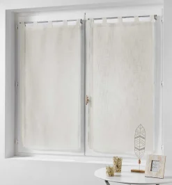 Paire de rideaux voilages - Effet lin (60x90 cm - Lin)