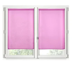 Paire de Rideaux Voile 60 x 120 cm Brise bise fuchsia