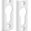 Paire de rosaces rectangulaires pour cylindre profilé, blanc - THIRARD