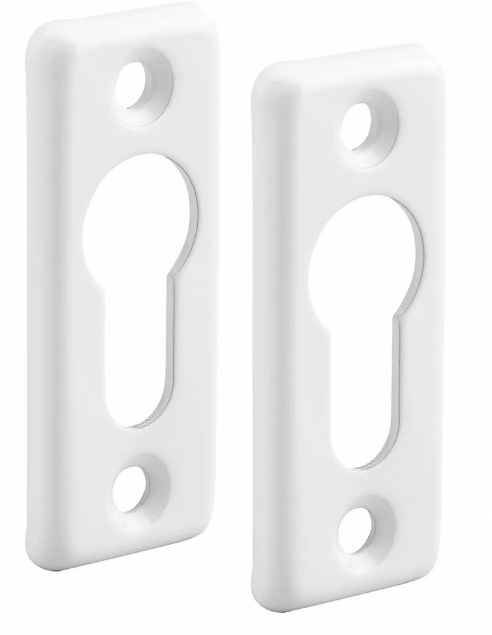 Paire de rosaces rectangulaires pour cylindre profilé, blanc - THIRARD