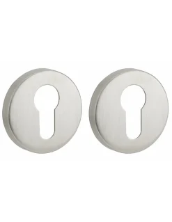 Paire de rosaces rondes pour cylindre, inox - THIRARD