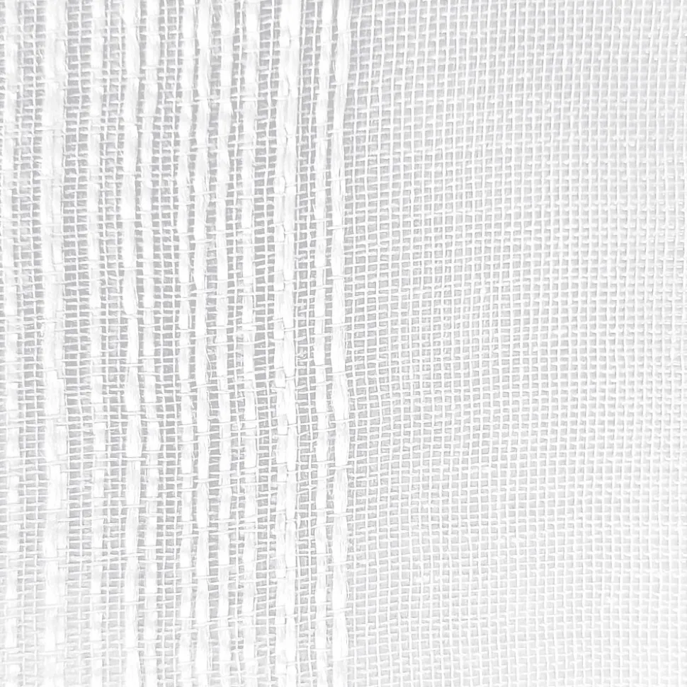 Paire de stores en étamine avec fines rayures, 60x140cm, blanc, finition passe-tringle - Prêts à poser