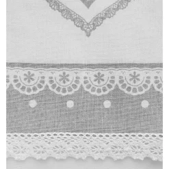 Paire de Stores Étamine Cœurs 60x90 cm - Blanc/Gris - Prêts à Poser