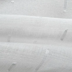 Paire de vitrage tamisant étamine à pattes effet fils coupés blanc L.160 x l.60cm Dylrev